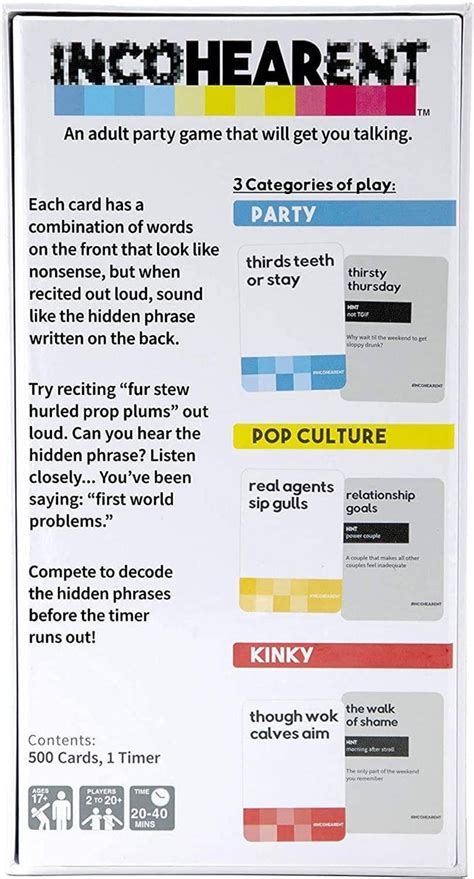 incohearent adult party game.